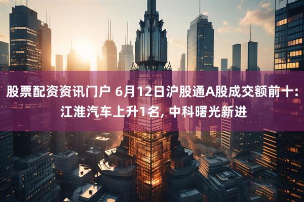 股票配资资讯门户 6月12日沪股通A股成交额前十: 江淮汽车上升1名, 中科曙光新进