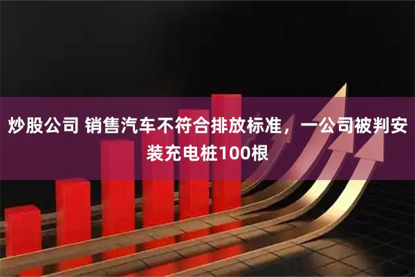 炒股公司 销售汽车不符合排放标准,一公司被判安装充电桩100根